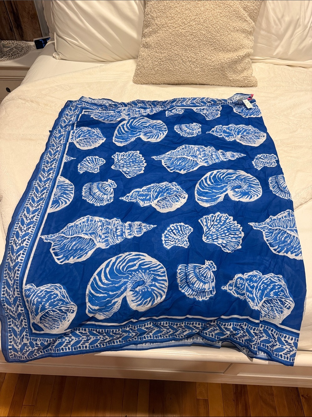Lilly Pulitzer Blue Shell-Print Swim Coverup